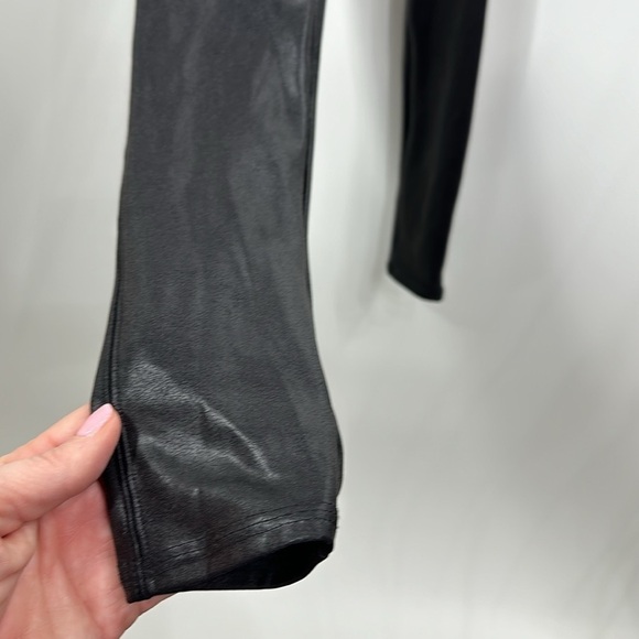 Spanx black faux leather leggings size xs - Picture 3 of 8
